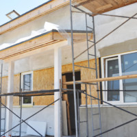 Construction and Renovation of the Rural House with Eaves, Windows, Doorway, Fixing Facade, Insulation, Plastering and Painting Exterior House Wall.